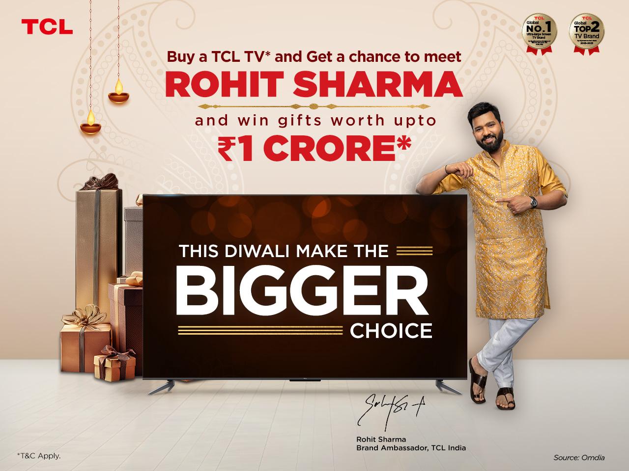 TCL offers an exciting chance to meet Rohit Sharma and win gifts worth up to Rs. 1 Cr. as part of festive campaign
