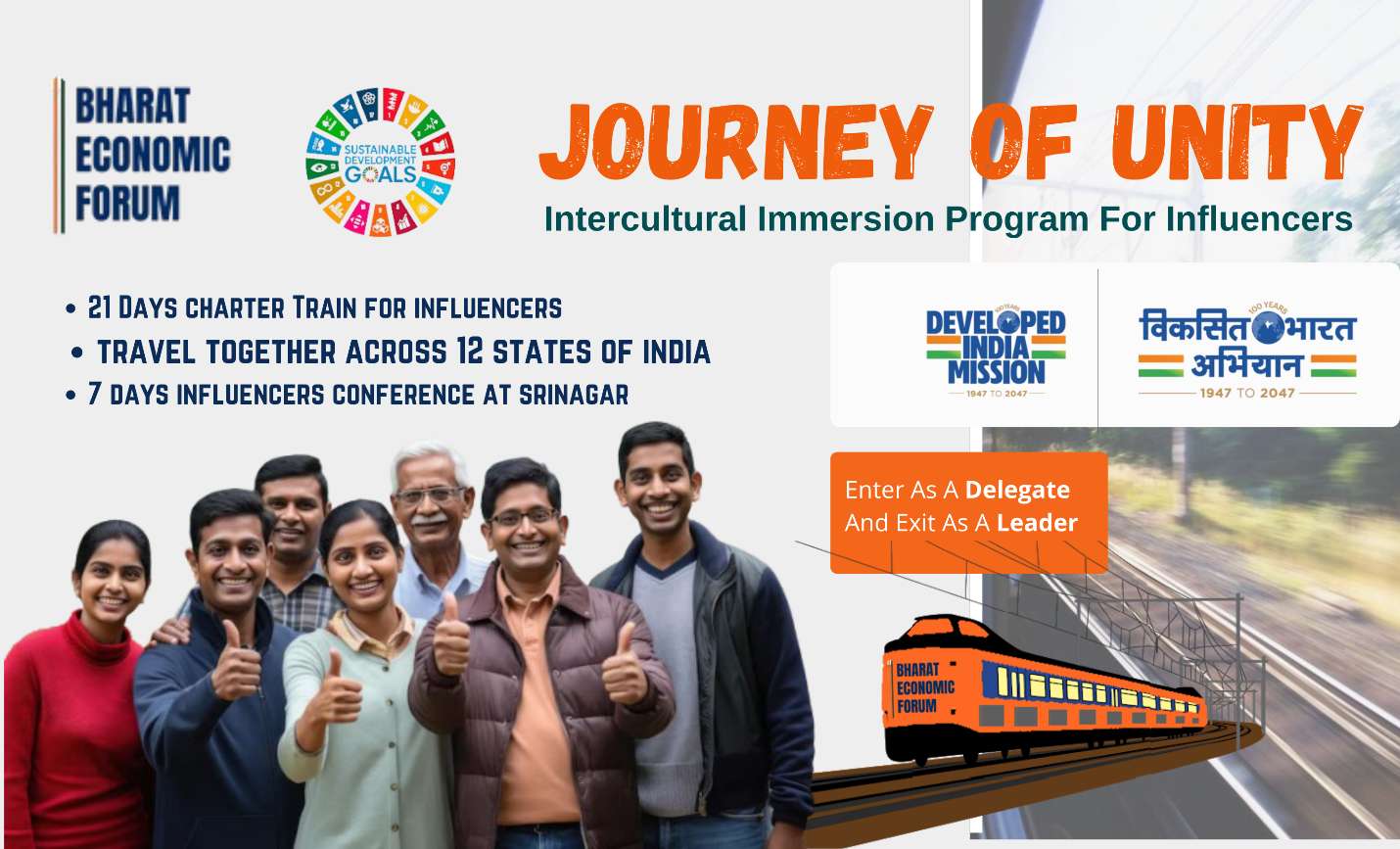 Bharat Economic Forum Announces Viksit Bharat Leadership Award 2024 and Pre-launches Journey of Unity, an Intercultural Immersion Program For Influencers