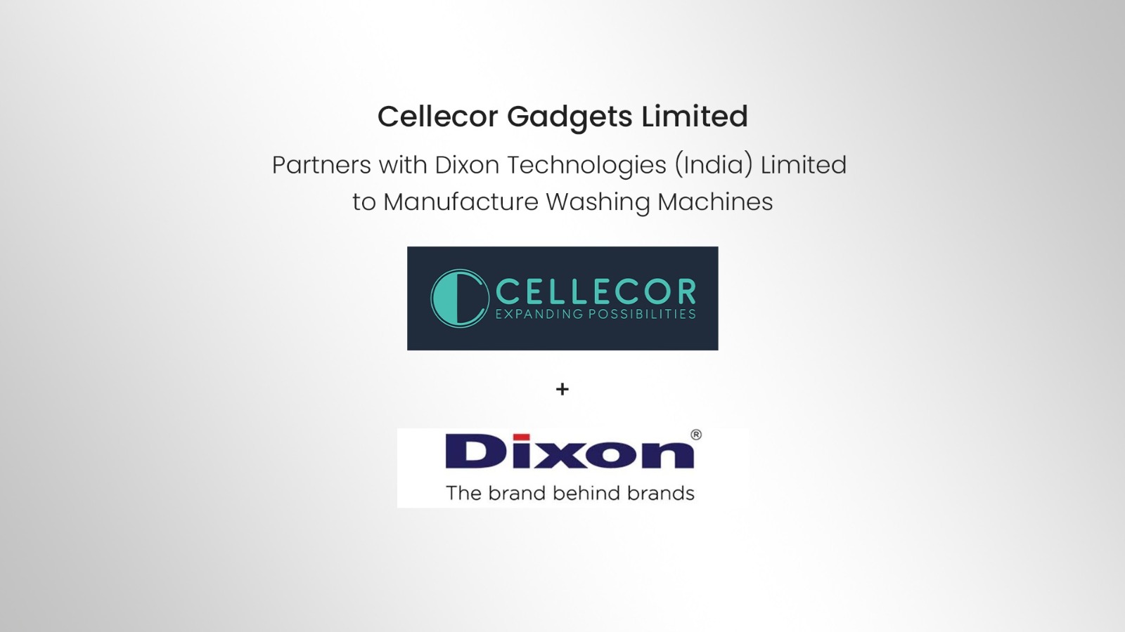 Cellecor Gadgets Limited partners with Dixon Technologies (India) Limited to Manufacture Washing Machines